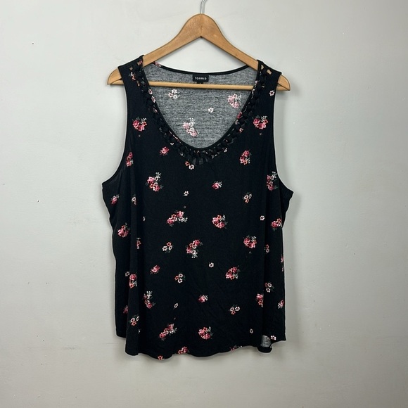 Torrid Heritage Slub V-Neck Macrame Tank Sz 3X - Picture 5 of 11